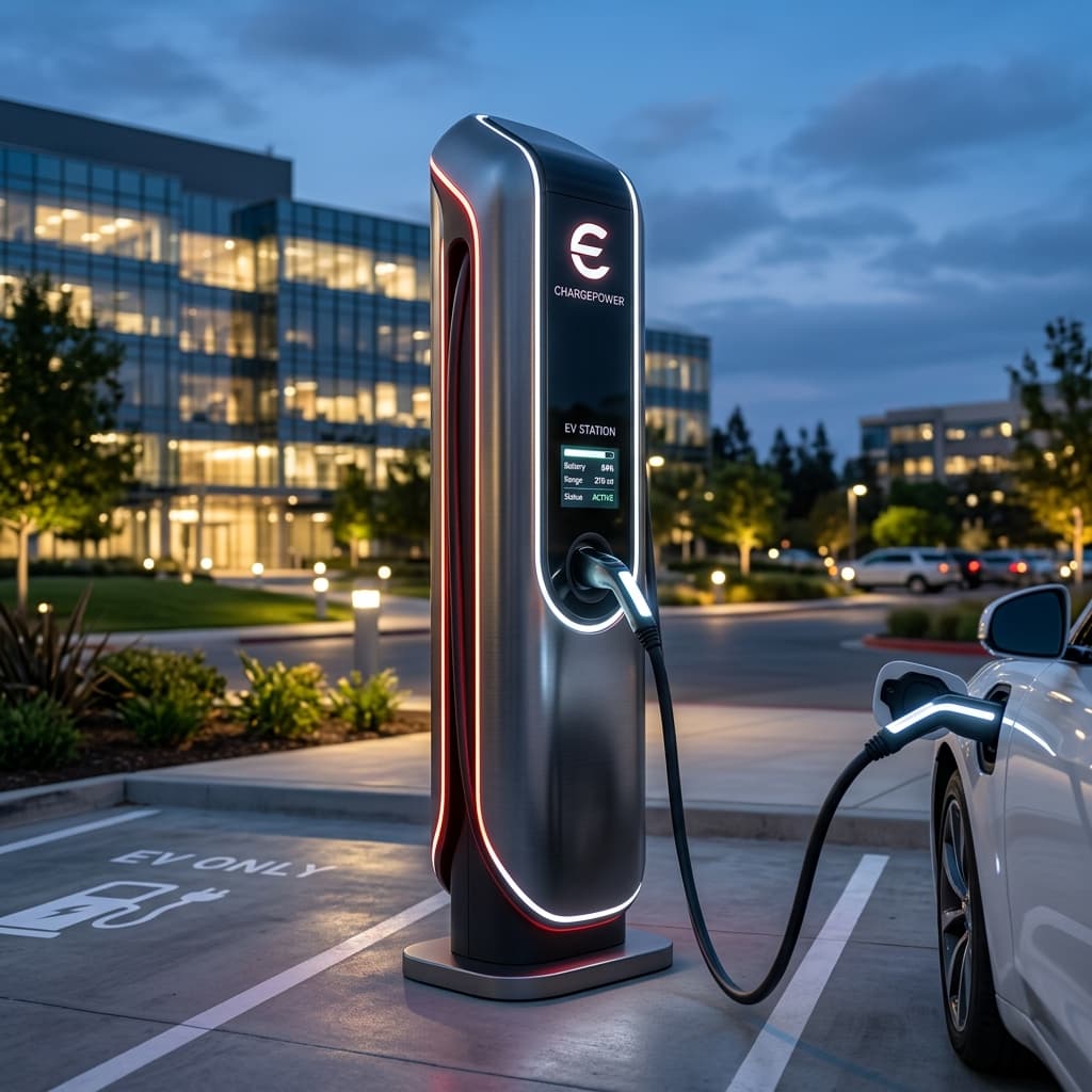 EV Charger pedestal standing